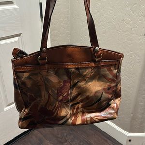 Patricia Nash Palm Leaves shoulder purse